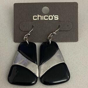 NWT Chico’s black and silver earrings